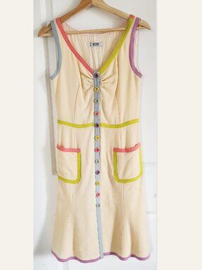 Moschino colourful pastel wool button dress made in Italy
